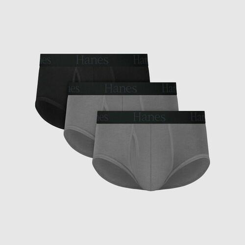 Hanes Premium Men's 3pk ComfortFlex Briefs - Black/Gray M