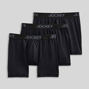Jockey Generation™ Men's Microfiber Stretch Long Leg 3pk Boxer Briefs - Black S