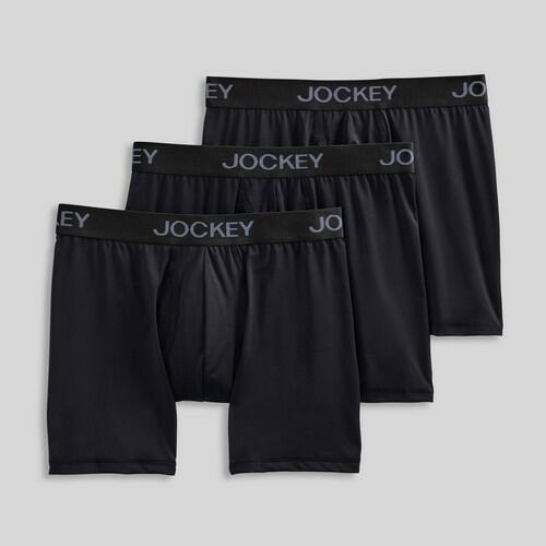 Jockey Generation™ Men's Microfiber Stretch Long Leg 3pk Boxer Briefs - Black S