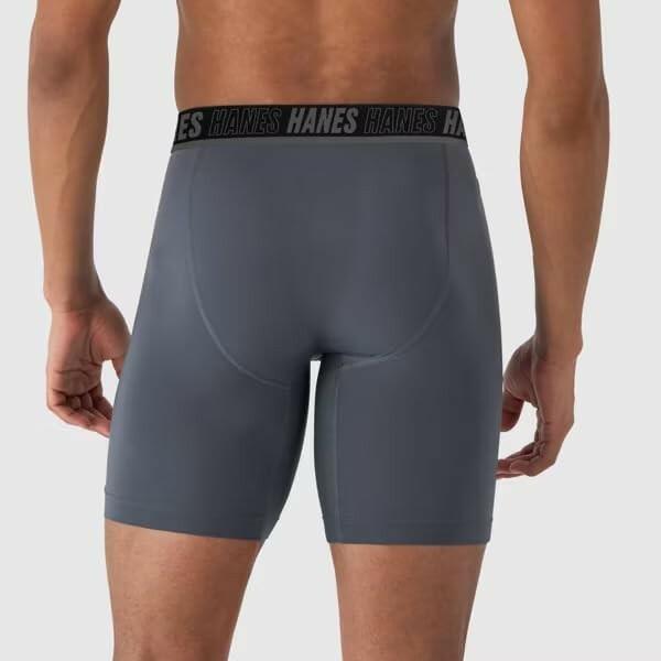 Hanes Moves Premium Men's X-Temp Long Leg Boxer Briefs 2pk - Gray/Black, Large