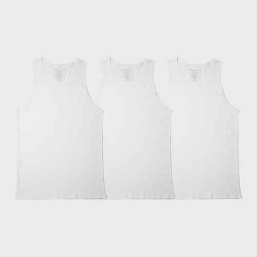 Pair of Thieves Men's 3pk SuperiAir Cotton Tank Top - White M: Classic Fit, Crew