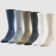 Signature Gold by GOLDTOE Men's Cotton Short Crew Socks 6pk - Multi-Color 6-12.5