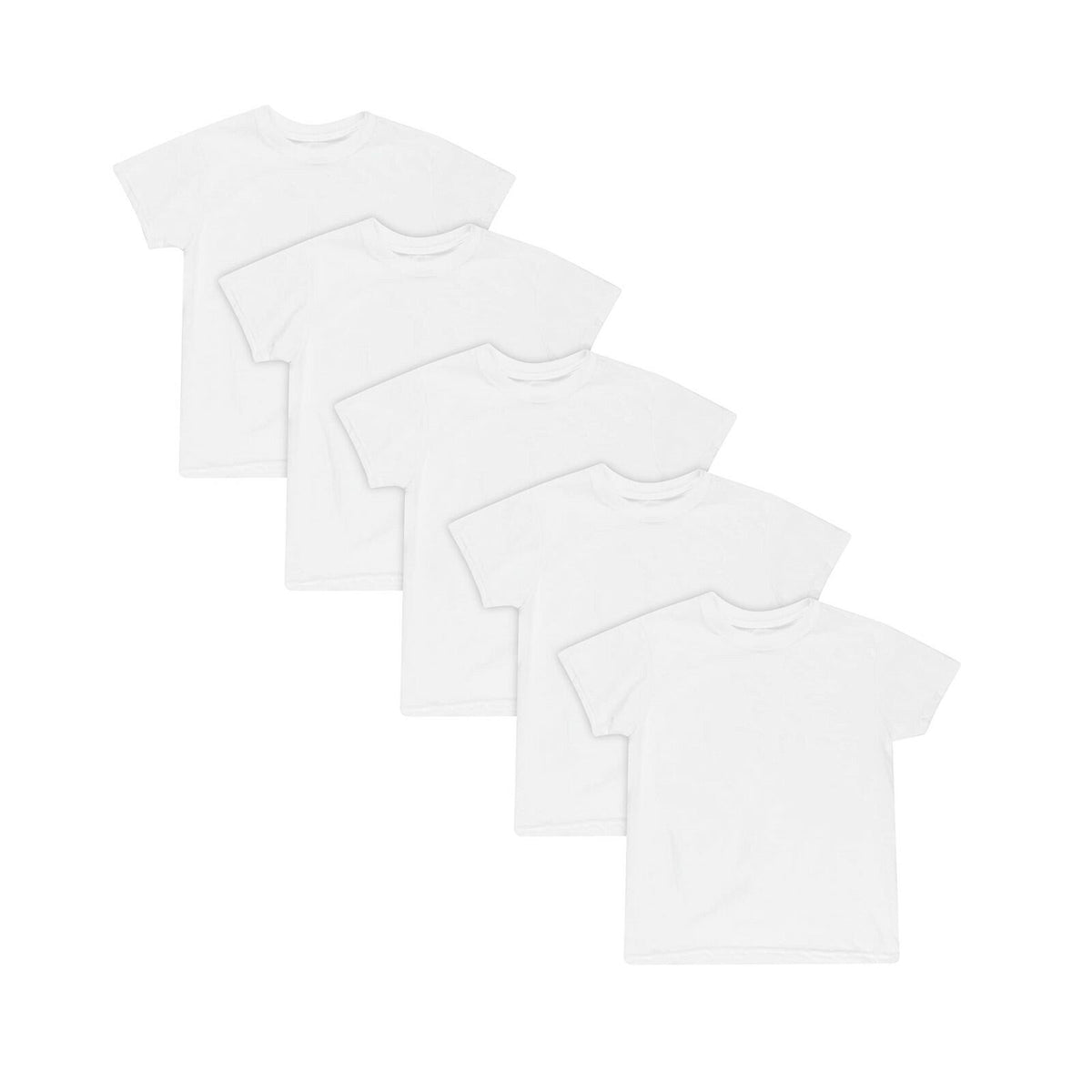 Hanes Boys' Crew Neck T-Shirts 5pk - White - S