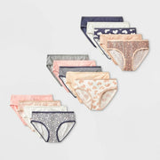 Girls' 14pk 'Leopard' Hipster Underwear - Cat & Jack™ Cream 8