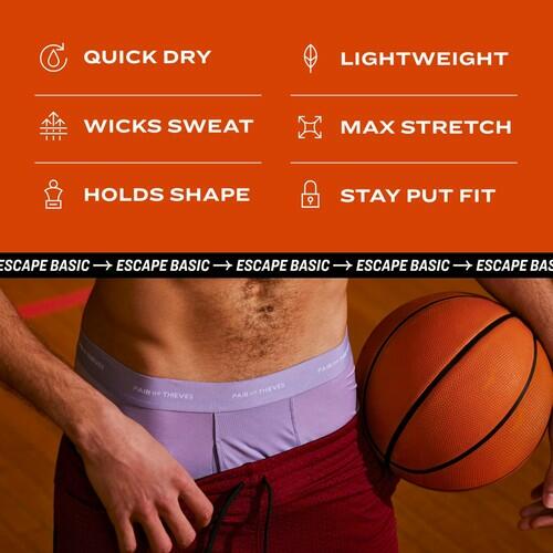 Pair of Thieves Men Quick Dry Boxer Briefs | Underwear for Men | 3 Pack | Large