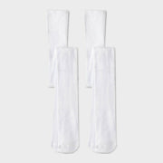 Cat & Jack Girls' Cotton Tights 2pk - Ivory - M