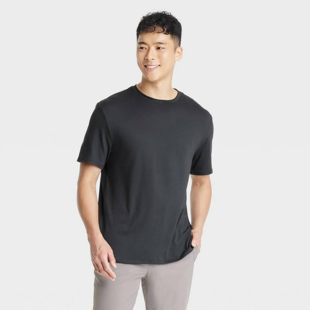 Men's Relaxed Fit Performance T-Shirt - All In Motion™ Black L: Moisture Wicking, Quick Dry, Jersey
