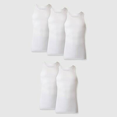 Hanes Premium Men's Comfort Tank Top Undershirt 5pk - White M: Breathable