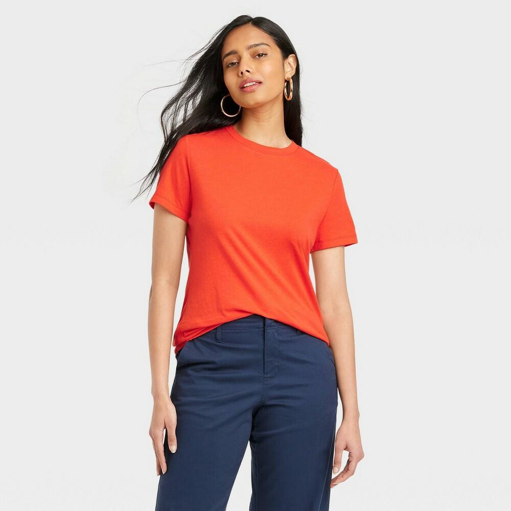 Women's Short Sleeve T-Shirt - A New Day™ Red L