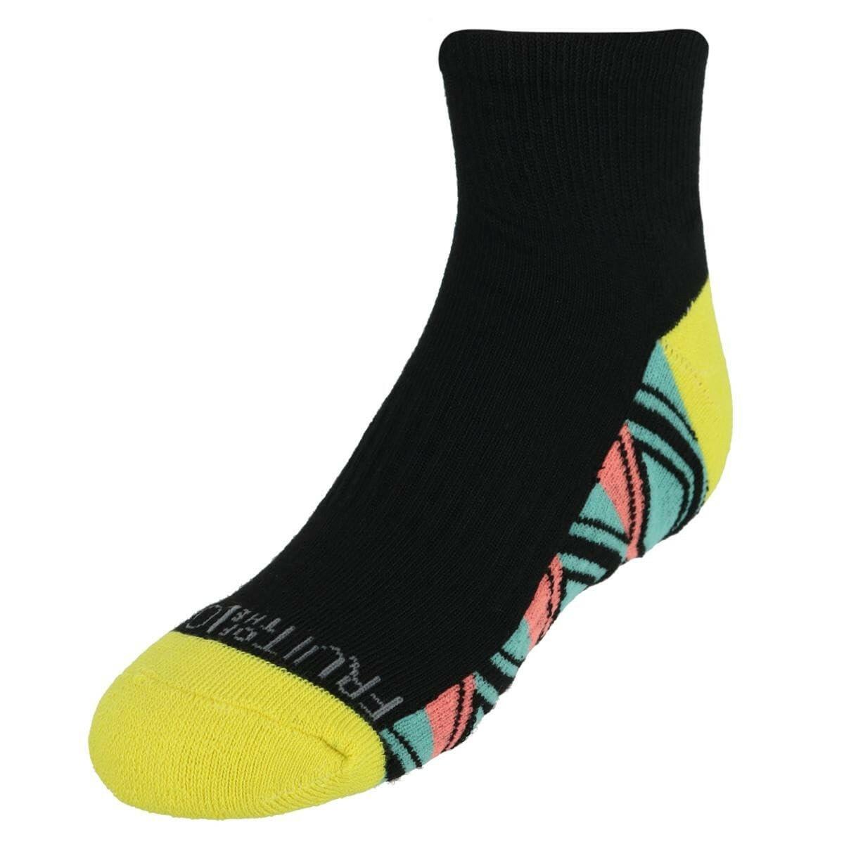 Fruit of the Loom Girl's Active Cushioned Ankle Socks (Pack of 6), 4 to 10 Black