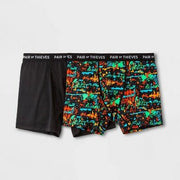Pair of Thieves Men's Boxer Briefs 2pk - Red/Blue/Green/Orange Sound Waves Small