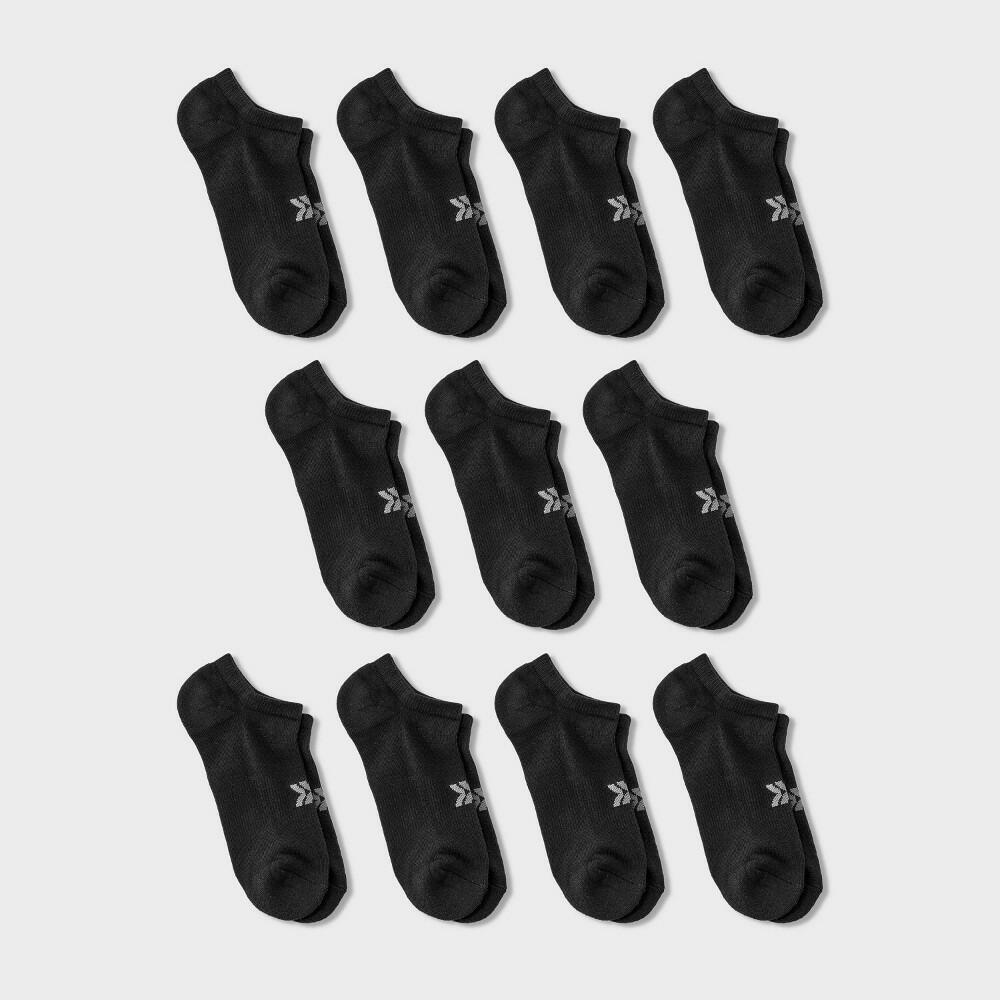 Women's Lightweight Everyday 10+1pk No Show Socks - All In Motion™ Black - 4-10