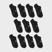 Women's Lightweight Everyday 10+1pk No Show Socks - All In Motion™ Black - 4-10