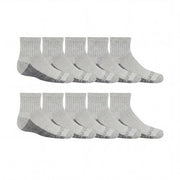 Fruit of the Loom Boys Dual Defense Socks Wicking and Odor Control 10Pk Gray