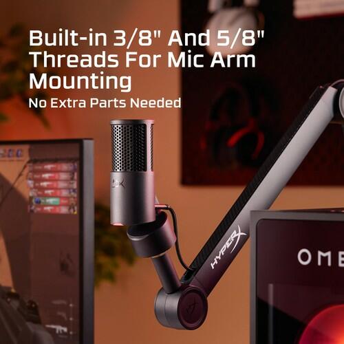 HyperX SoloCast 2 – Gaming USB Condenser Mic USB-C to USB-A Plug and Play Black