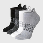 Hanes Women's 4pk Absolute Active Heel Tab No Show Socks White/Gray/Black - 5-9