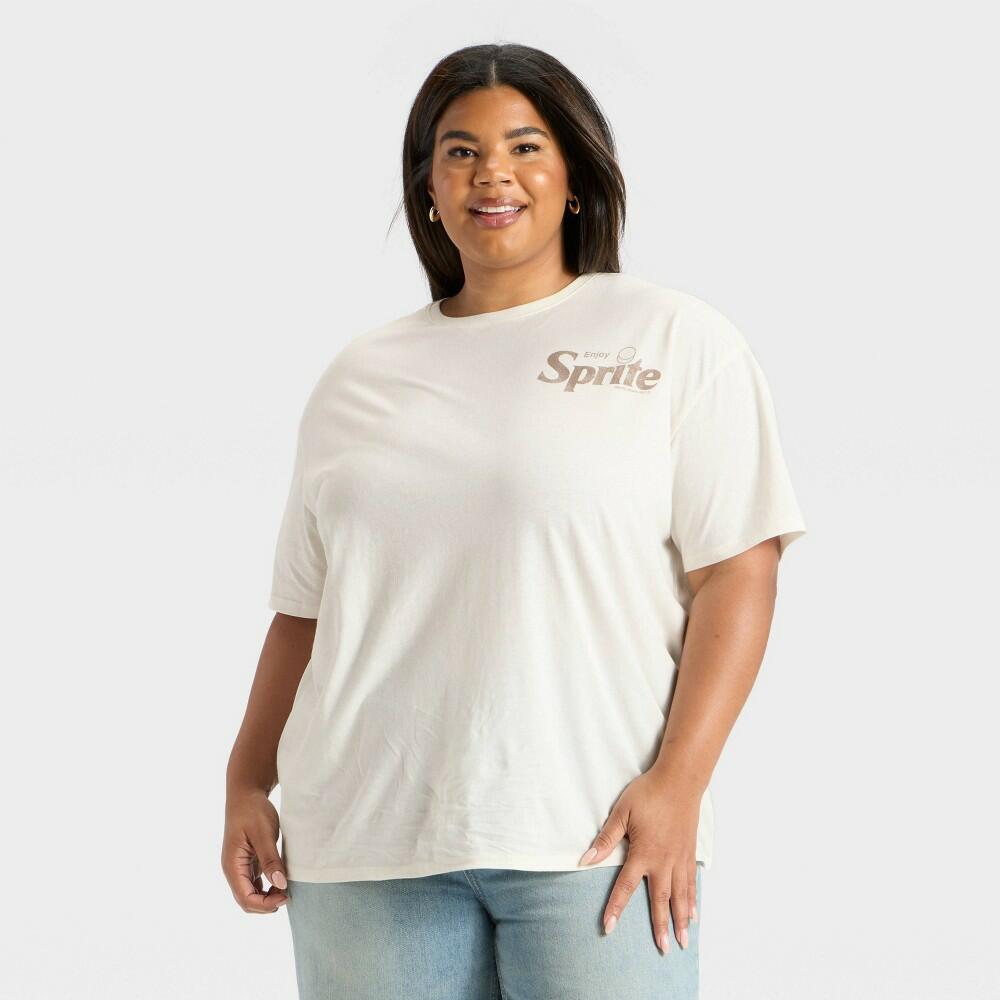 Women's Sprite Oversized Short Sleeve Graphic T-Shirt - Off-White 3X