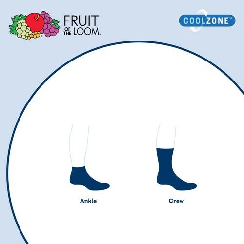 Fruit of the Loom Boy's Coolzone Cushioned - 6 Pair Pack Sock, Black 3-9 US