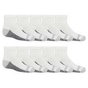 Fruit of the Loom Boy's Dual Defense Socks, Ankle - 10 Pack - Gray Large