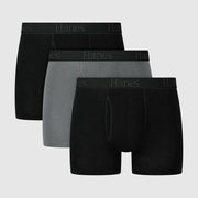 Hanes Men's 3pk Boxer Briefs - Black/Gray L