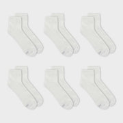 Fruit of the Loom Women's Cushioned 6pk Ankle Socks - White 4-10