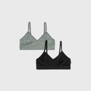 Girls' 2pk Seamless Bra - Cat & Jack™ Gray/Black M: Wireless Bralettes