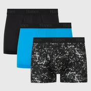 Hanes Originals Premium Men's Super Stretch Trunks 3pk - Blue/Black L: Tagless