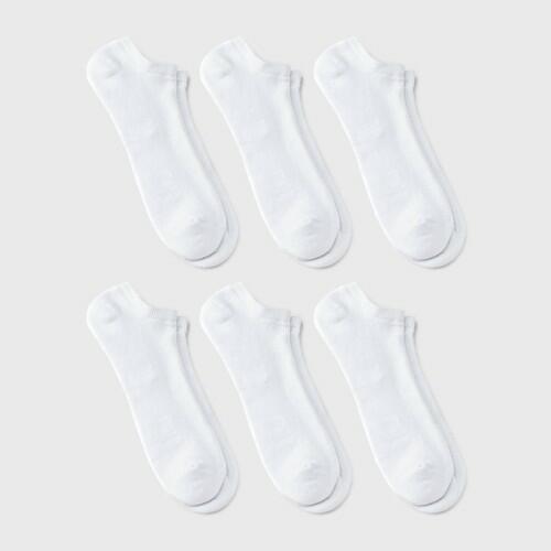 Men's Odor Resistant No Show Socks 6pk - Goodfellow & Co™ White 6-12