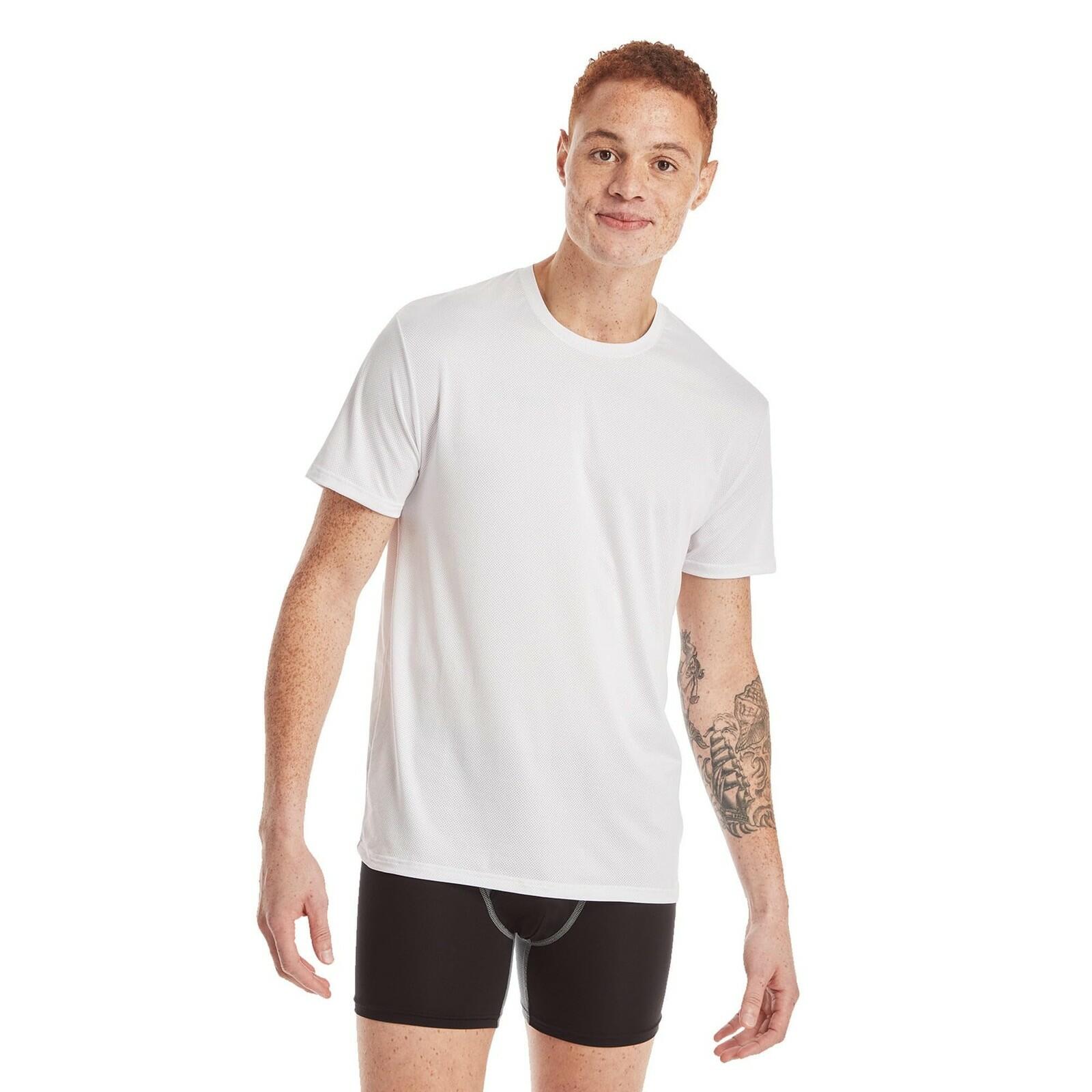 Hanes 3-Pack Men's All Day X-Temp Breathable Mesh  Stretch Crewneck White Small