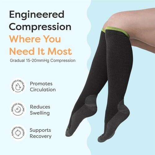ZenToes Compression Socks 15-20mmHg, Anti-Slip Grippers (Medium, Regular)
