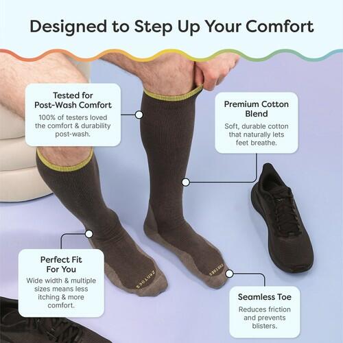 ZenToes Compression Socks 15-20mmHg, Anti-Slip Grippers (Medium, Regular)