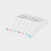 Hanes Premium Women's 6pk Cool Comfort Cushioned No Show Socks - White 5-9