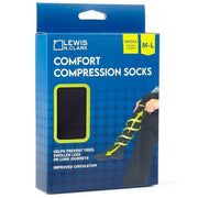 Lewis N. Clark Comfort Compression Socks Black M/L Crew Height, Swelling Relief