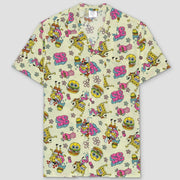 Men's SpongeBob SquarePants Short Sleeve Button-Down Shirt - Ivory S