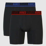 Hanes Moves Premium Men s Anti-Chafe X-Temp Boxer Briefs  Black  2-Pack  Small