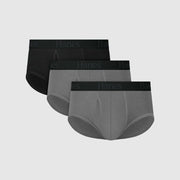 Hanes Men's 3pk Briefs - Black/Gray S
