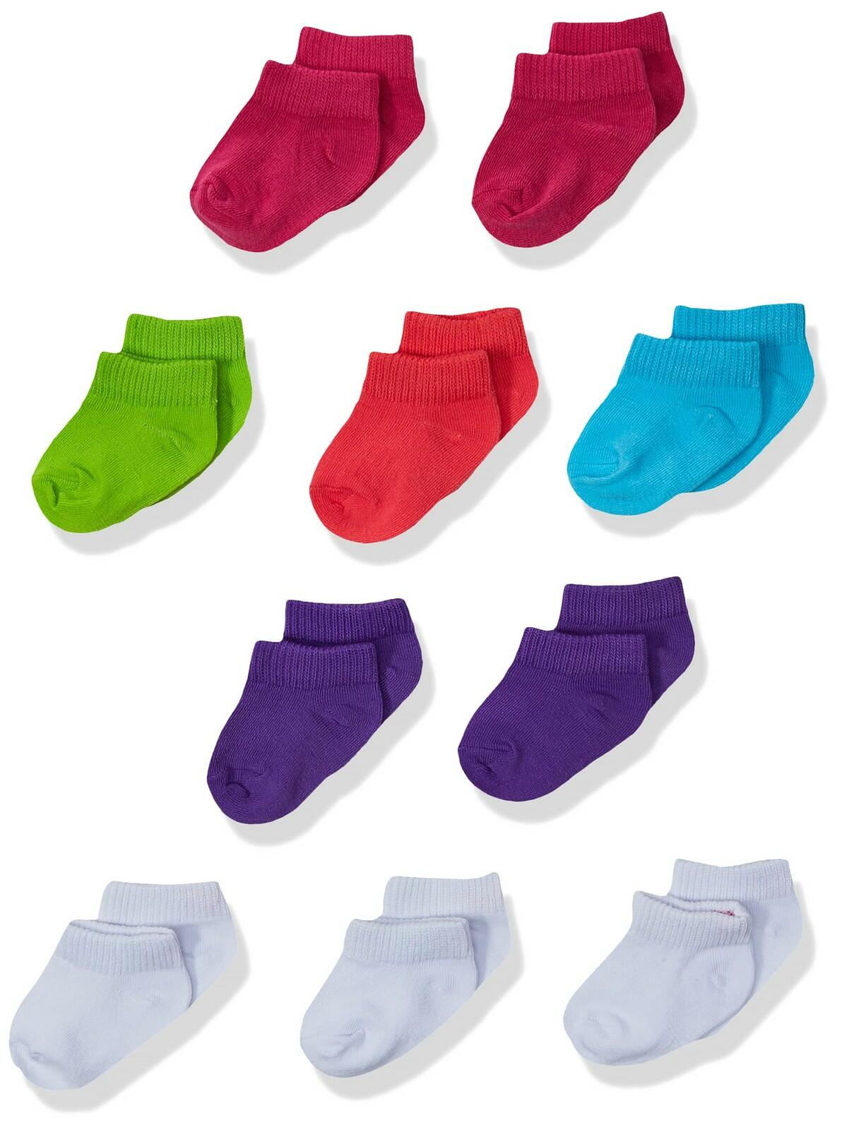 Hanes Baby Girls' Toddler Low Cut Socks 10 Count Asst Color 4T