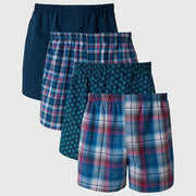 Hanes Premium Men s Stretch Woven Boxer Shorts 4pk - Blue/Green - Small (28-30)