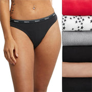 Hanes Originals Women's Thong Underwear, Breathable Cotton Stretch, 6-Pack