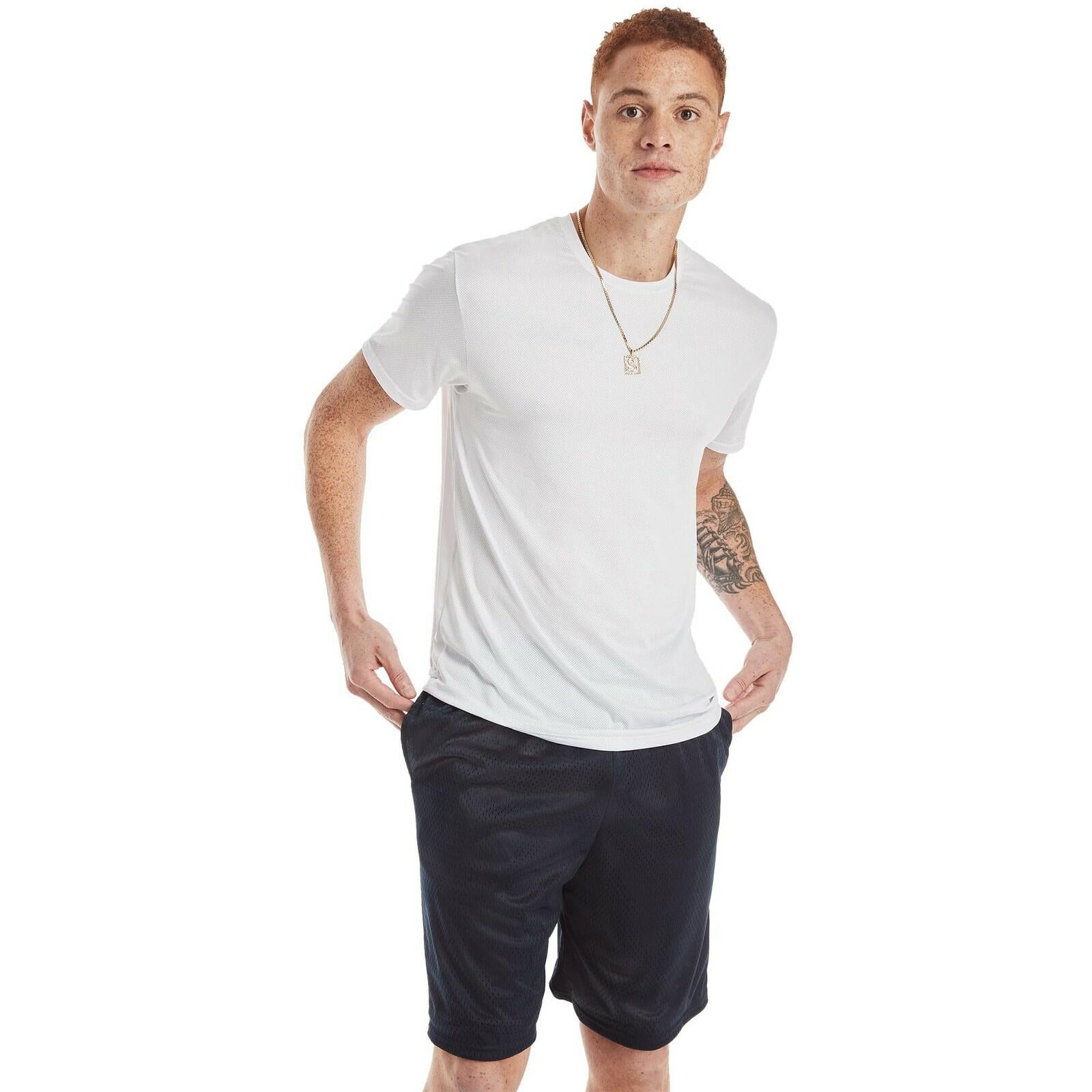 Hanes 3-Pack Men's All Day X-Temp Breathable Mesh  Stretch Crewneck White Small