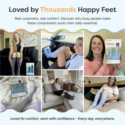 ZenToes Compression Socks 15-20mmHg, Anti-Slip Grippers (Medium, Regular)