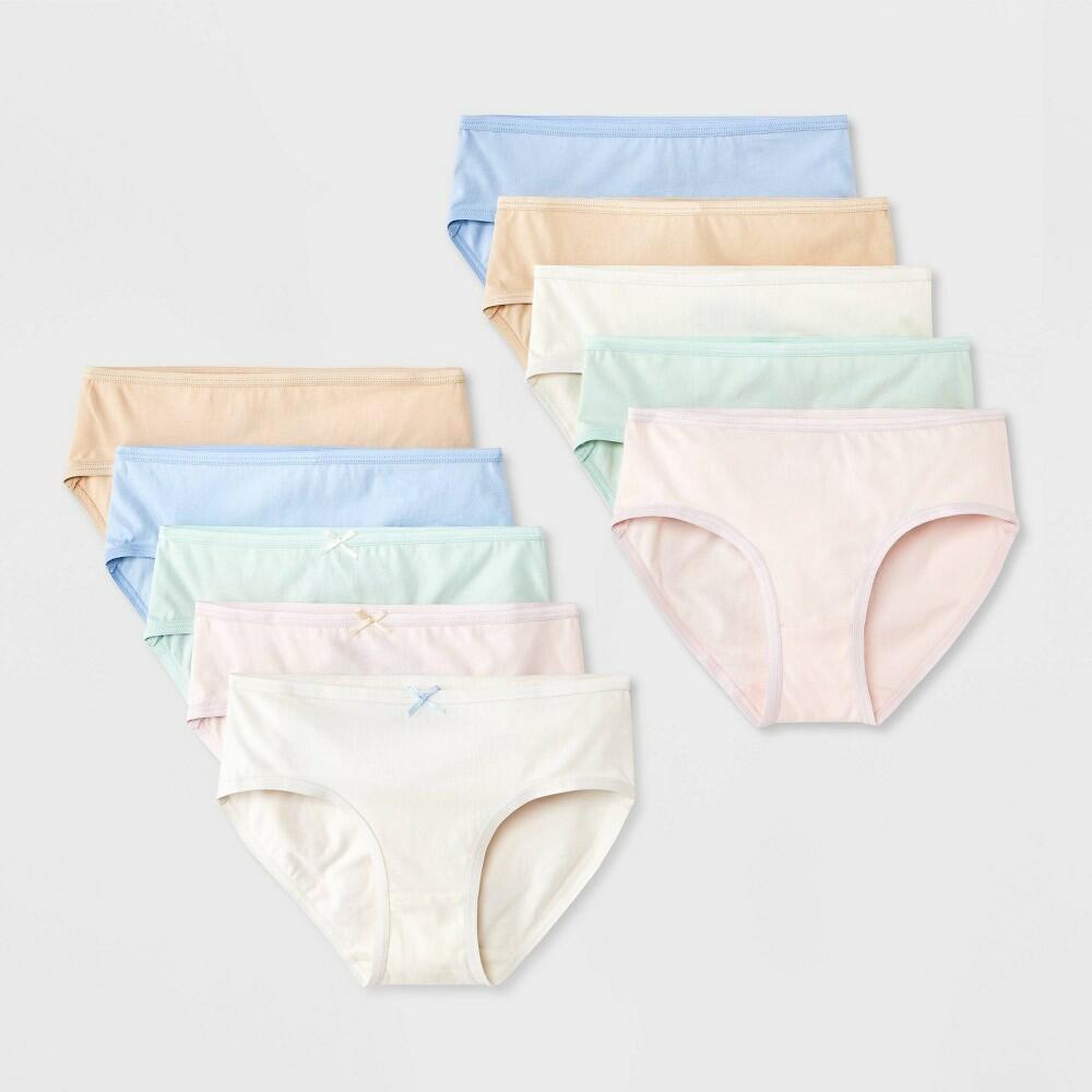 Cat & Jack Girls' Solid Cotton Briefs 10pk - Assorted Colors - 6