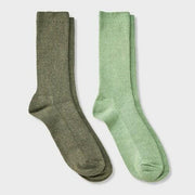 Men's 2pk Casual Crew Socks - Goodfellow & Co™ Olive Green 6-12