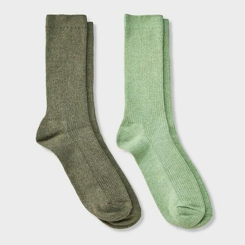 Men's 2pk Casual Crew Socks - Goodfellow & Co™ Olive Green 6-12