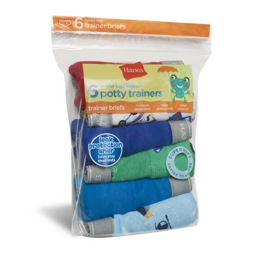 Hanes Toddler Boys Potty Trainer Boxer Briefs, 6-Pack Asst Colors 4T