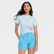 Women's Short Sleeve T-Shirt - A New Day™ Light Blue M