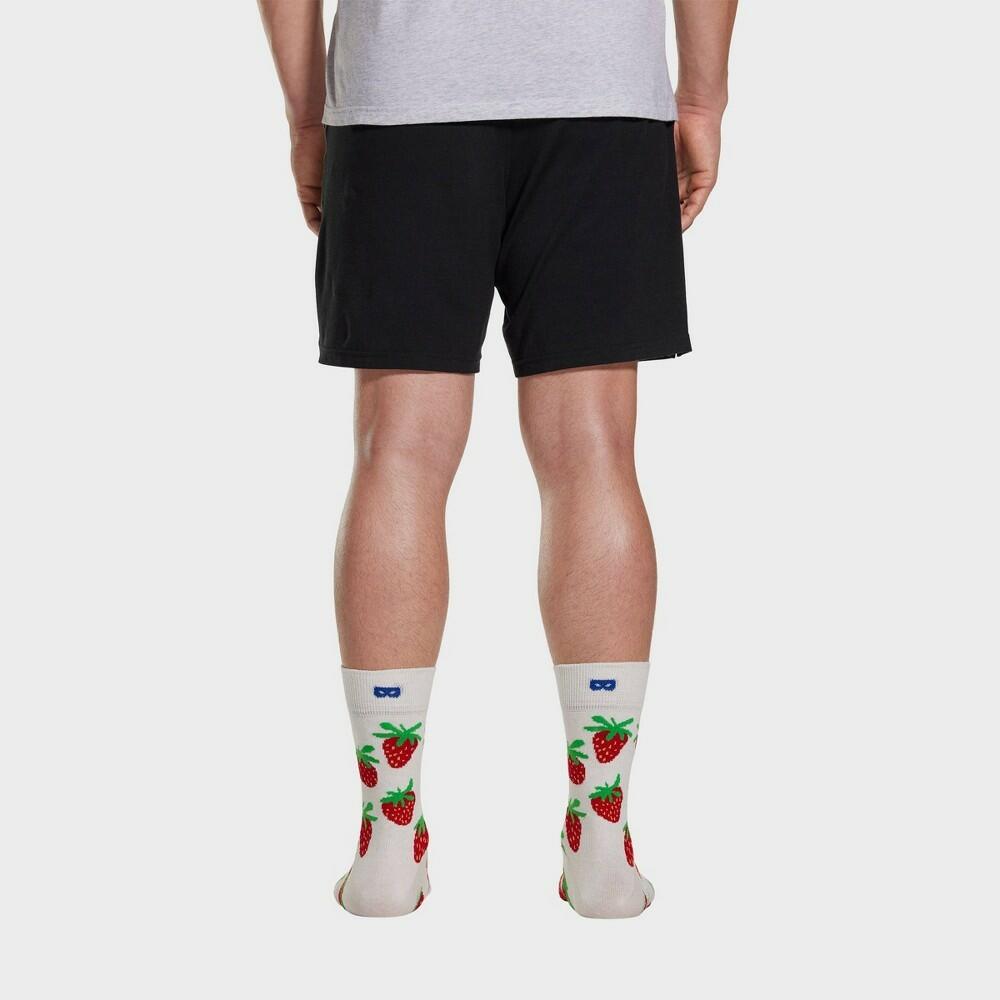Pair of Thieves Men's Strawberry Print Crew Socks - Cream - 6-12