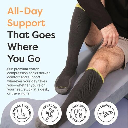 ZenToes Compression Socks 15-20mmHg, Anti-Slip Grippers (Medium, Regular)