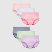 Hanes Girls' 6pk Microfiber Neutrals Brief Underwear - 6