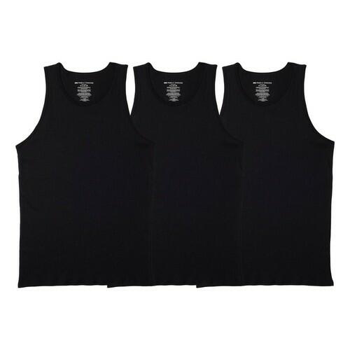Pair of Thieves Men's 3pk SuperiAir Cotton Tank Top - Black L Tagless, Crew Neck